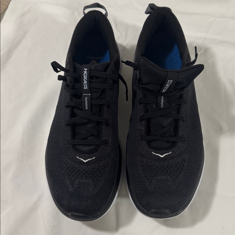 HOKA ONE ONE Hupana Flow Running Shoe Sneaker Black/White size 11.5